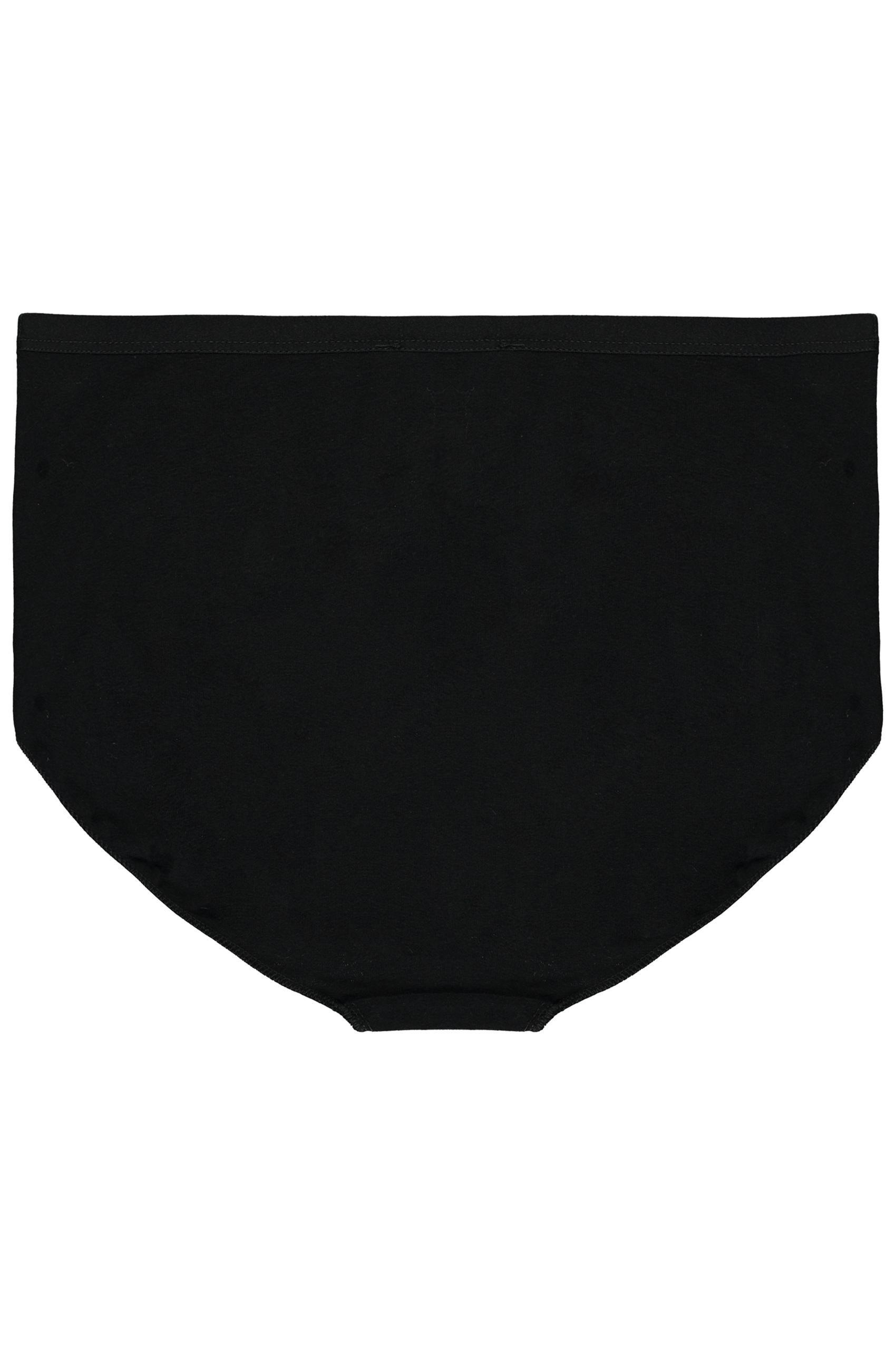 Black Cotton And Lace High-Waisted Panties, Black, large image number 11