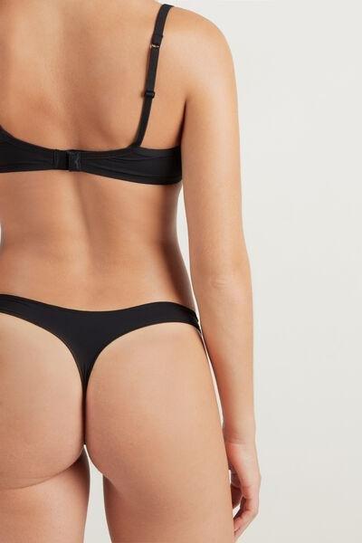 Black Microfibre G String, , large image number 2