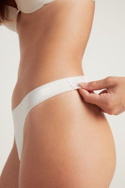 Cream Microfibre G String, , large image number 4