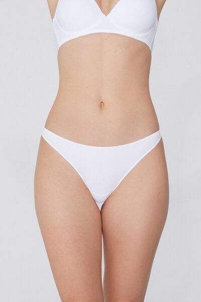 White Recycled Microfibre G-String, White, medium
