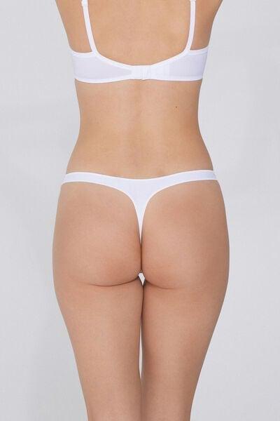 White Recycled Microfibre G-String, White, large image number 2