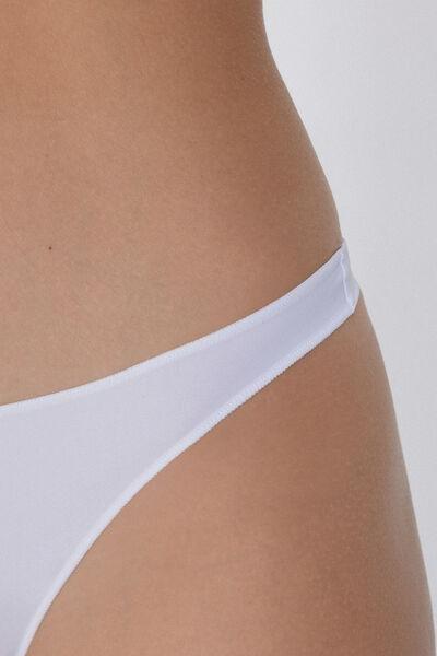White Recycled Microfibre G-String, White, large image number 3