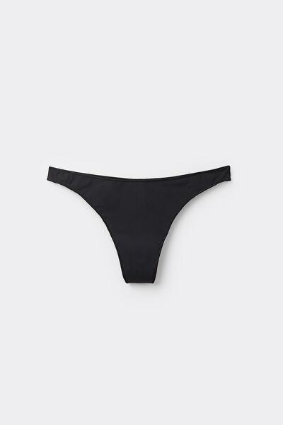 Black Microfiber Thong, Black, large image number 4