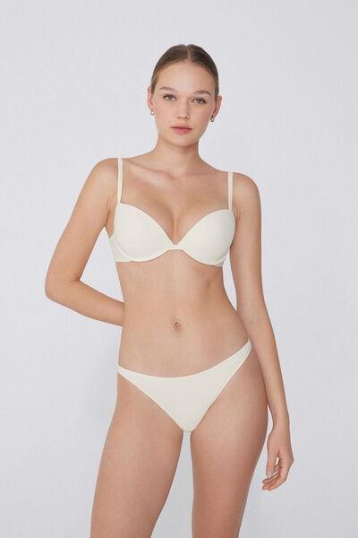 Cream Recycled Microfibre G-String, Ivory Cream, large image number 0