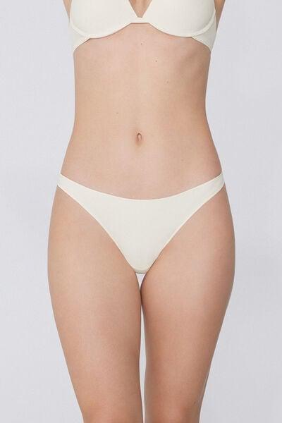 Cream Recycled Microfibre G-String, Ivory Cream, large image number 1
