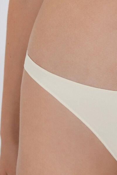 Cream Recycled Microfibre G-String, Ivory Cream, large image number 3
