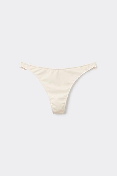Cream Recycled Microfibre G-String, Ivory Cream, large image number 4
