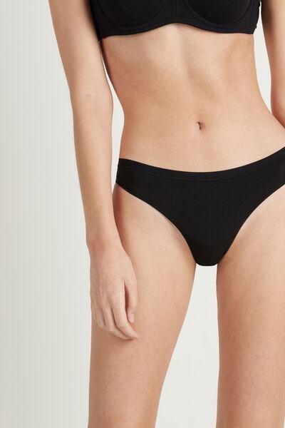 Tezenis - Black Cotton G String