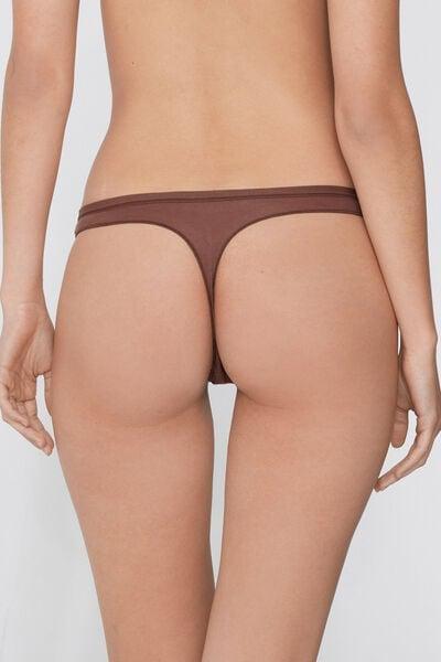 Caramel Low Waist Cotton G-String, 5701_304Y, large image number 2