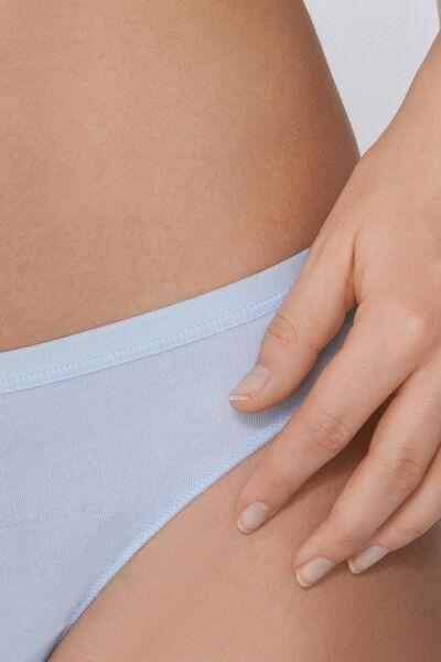 Blue Organic Cotton Thong Panties, , large image number 3