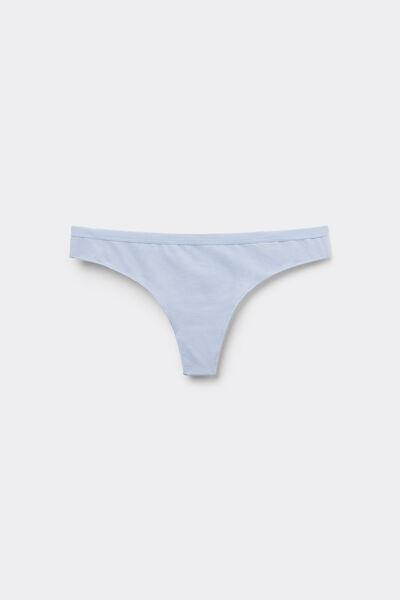 Blue Organic Cotton Thong Panties, , large image number 4