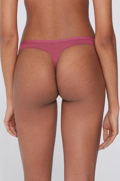 Purple Organic Cotton Thong Panties, , large image number 2