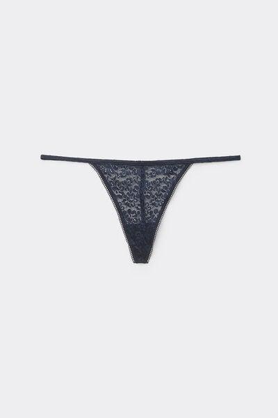 Navy Lace-Detailed G-String, Absolute Blue, large image number 4