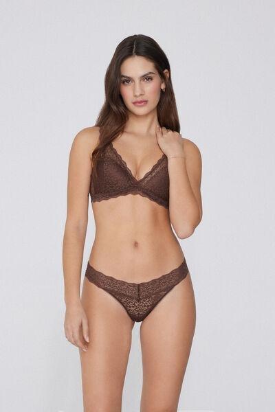 Caramel High-Cut Lace Thong, 5701_304Y, large image number 0
