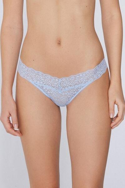 Blue Lace High-Cut Thong, 5701_307Y, large image number 0