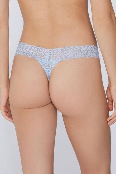 Blue Lace High-Cut Thong, 5701_307Y, large image number 2