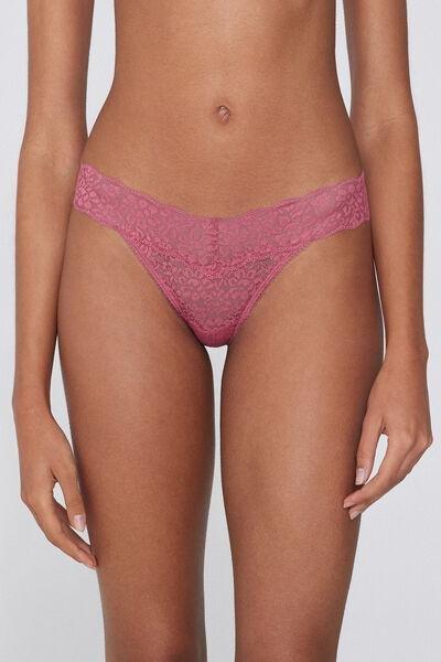 Pink Lace High-Cut Thong, , large image number 0