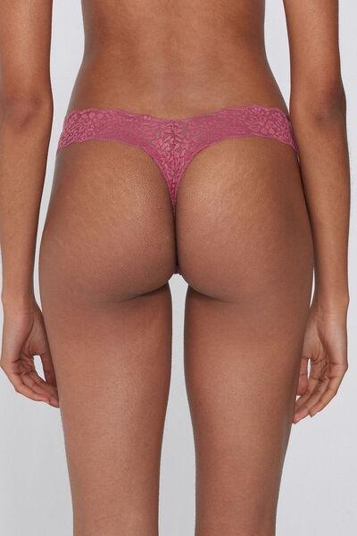 Pink Lace High-Cut Thong, , large image number 2