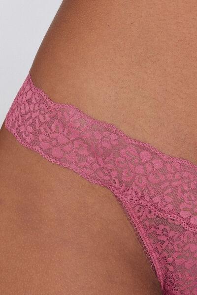 Pink Lace High-Cut Thong, , large image number 3