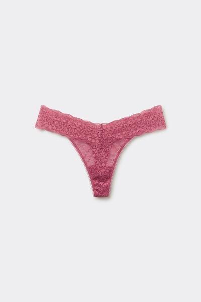 Pink Lace High-Cut Thong, , large image number 4