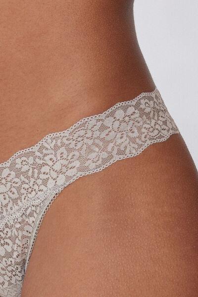 Grey Lace High-Cut Thong, , large image number 3
