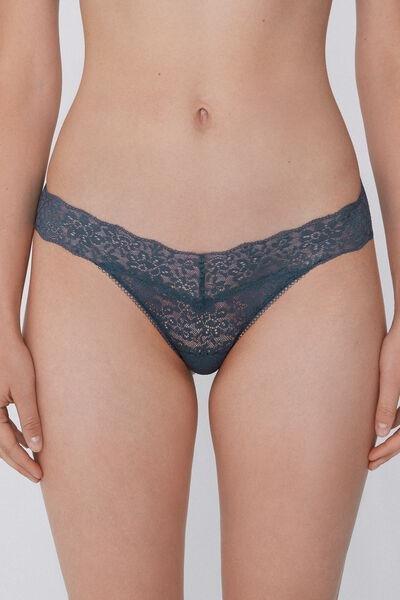 Grey High-Leg Recycled Lace G-String, 5701_731Y, large image number 1