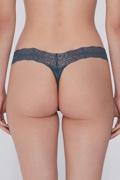 Grey High-Leg Recycled Lace G-String, 5701_731Y, large image number 2