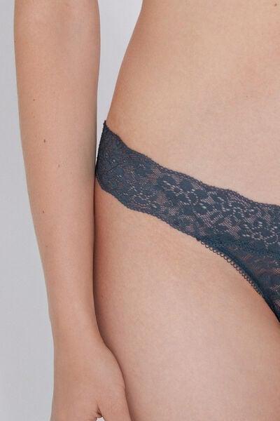 Grey High-Leg Recycled Lace G-String, 5701_731Y, large image number 3