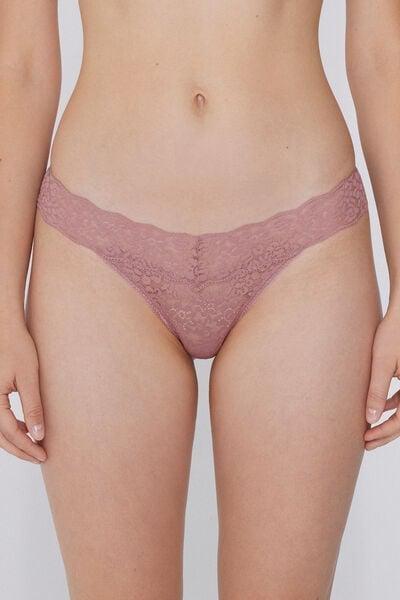 Pink High-Leg Recycled Lace G-String, 5701_946Y, large image number 1