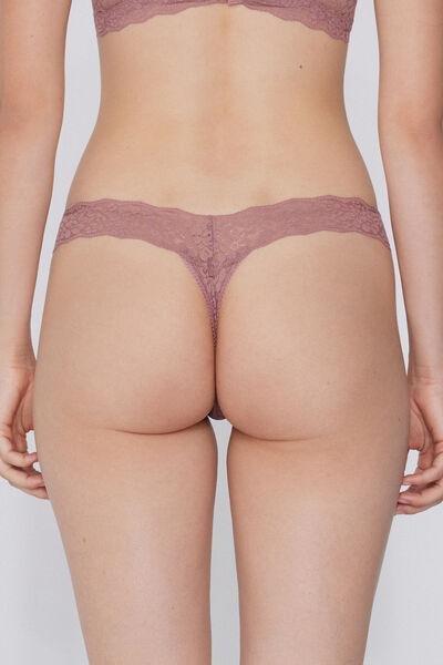 Pink High-Leg Recycled Lace G-String, 5701_946Y, large image number 2