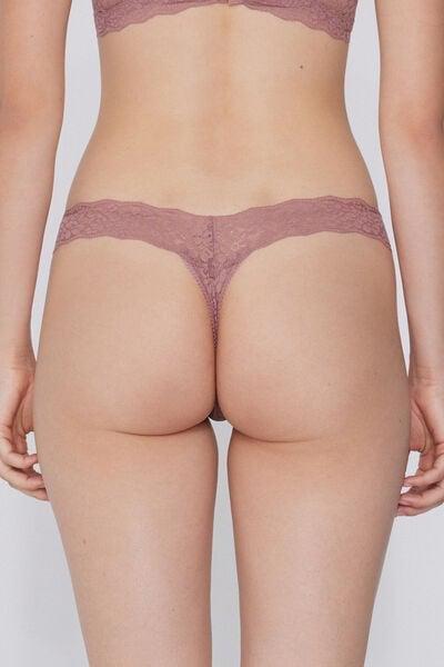 Pink High-Leg Recycled Lace G-String, 5701_946Y, large image number 2