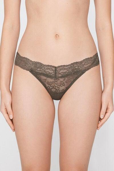 Green High-Cut Recycled Lace G-String, 5701_226Z, large image number 1