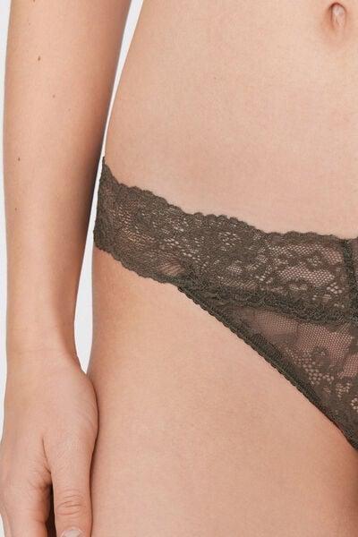 Green High-Cut Recycled Lace G-String, 5701_226Z, large image number 3