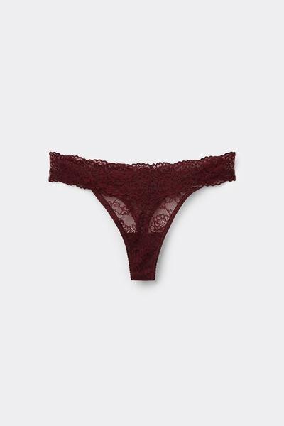 Brown High-Cut Recycled Lace G-String, 5701_581Z, large image number 4