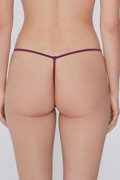 Burgundy Panel Lace Crossover G-String, , large image number 2