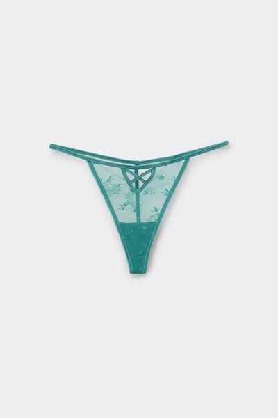 Green Panel Lace Crossover G-String, , large image number 4