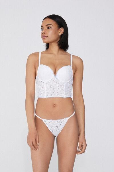 White Tanga Panel G-String, , large image number 1