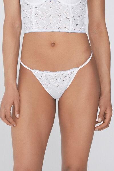 White Tanga Panel G-String, White, large image number 1