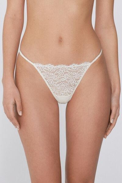 White Tanga Panel G-String, , large image number 1
