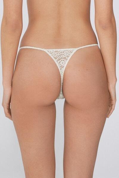 White Tanga Panel G-String, , large image number 5