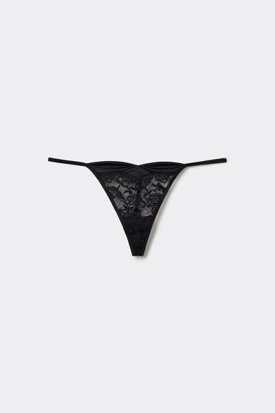 Black Tanga Panel G-String, , large image number 4