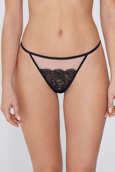 Black Rose Shadow Luxe String Thong, , large image number 0