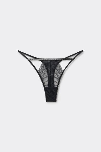 Black Tanga Panel G-String, , large image number 4