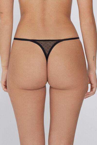 Black Amour Couture Tanga Panel G-String, , large image number 2