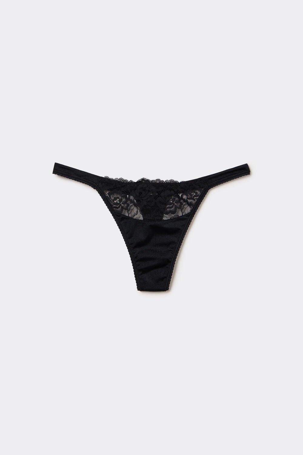 Black Tanga Panel G-String, , large image number 6