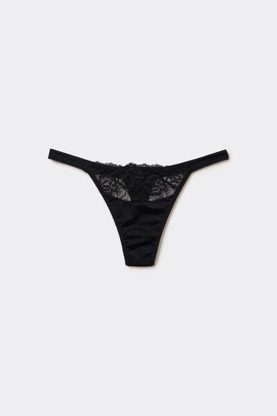 Black Tanga Panel G-String, Black, large image number 7