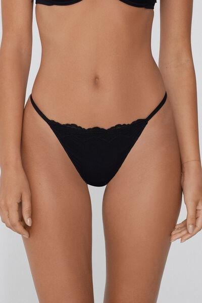 Black Light Touch Tanga Panel G-String, , large image number 0