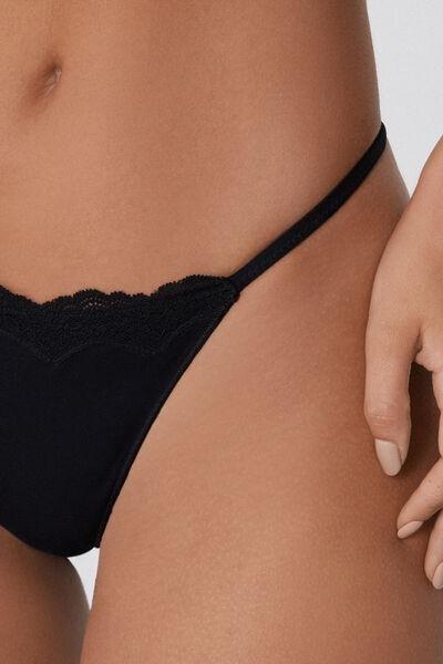 Black Light Touch Tanga Panel G-String, , large image number 3