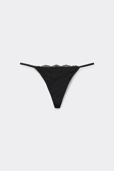 Black Light Touch Tanga Panel G-String, , large image number 4