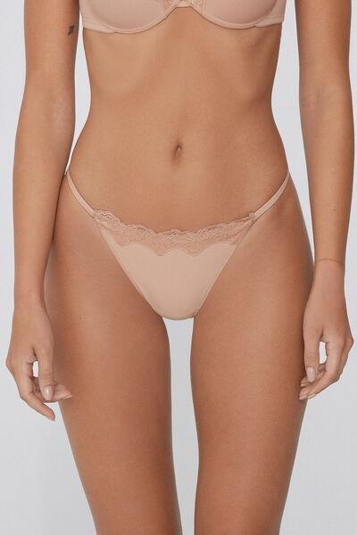 Beige Light Touch Tanga Panel G-String, , large image number 0
